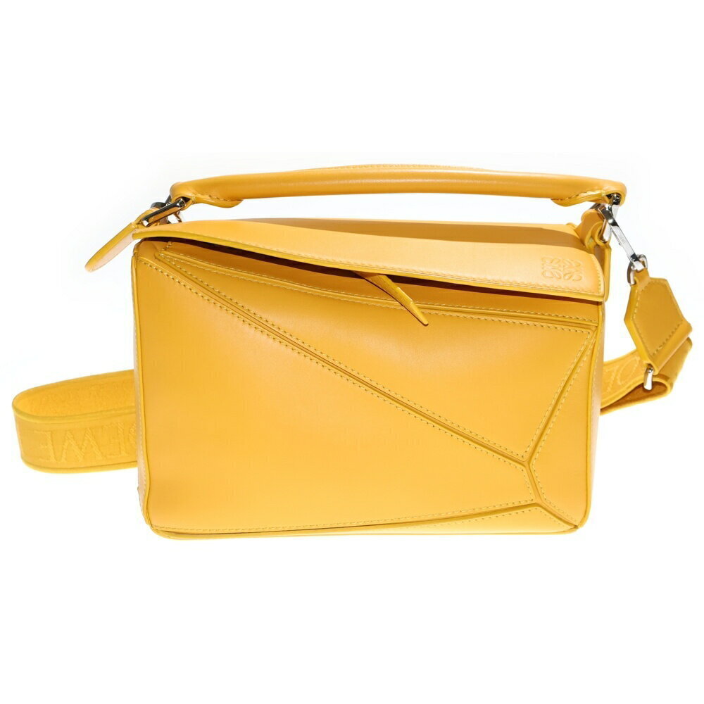 LOEWE Puzzle Leather Shoulder Bag Mustard